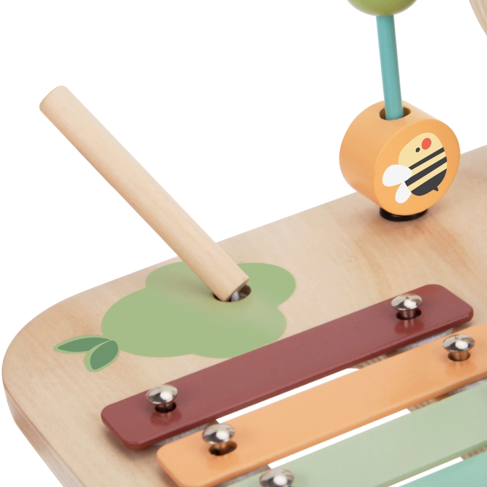 Medinis edukacinis stalas su muzikiniu sensoriniu labirintu WOOPIE GREEN 5in1-LEKER-e-vaikas