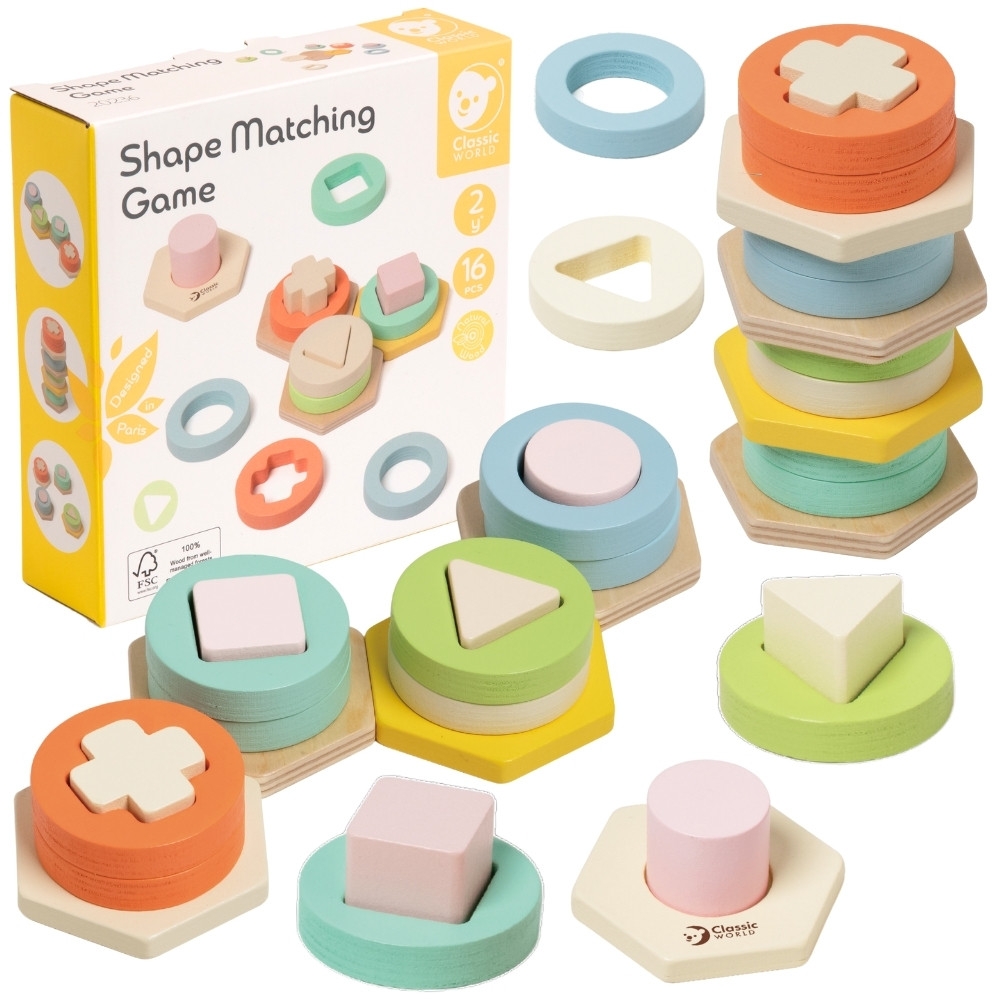 Formų ir spalvų rūšiuoklė-dėlionė CLASSIC WORLD Montessori-LEKER-e-vaikas