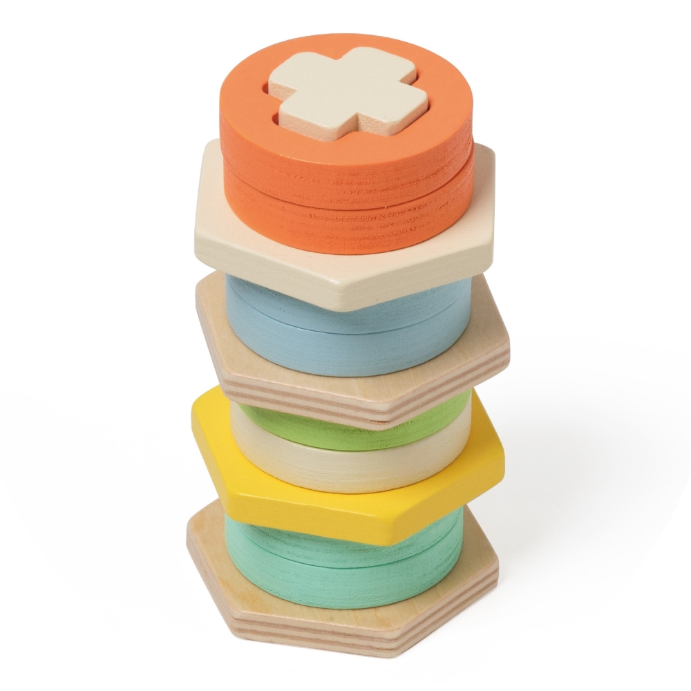 CLASSIC WORLD Montessori Shape and Color Sorter Puzzle Tower 
