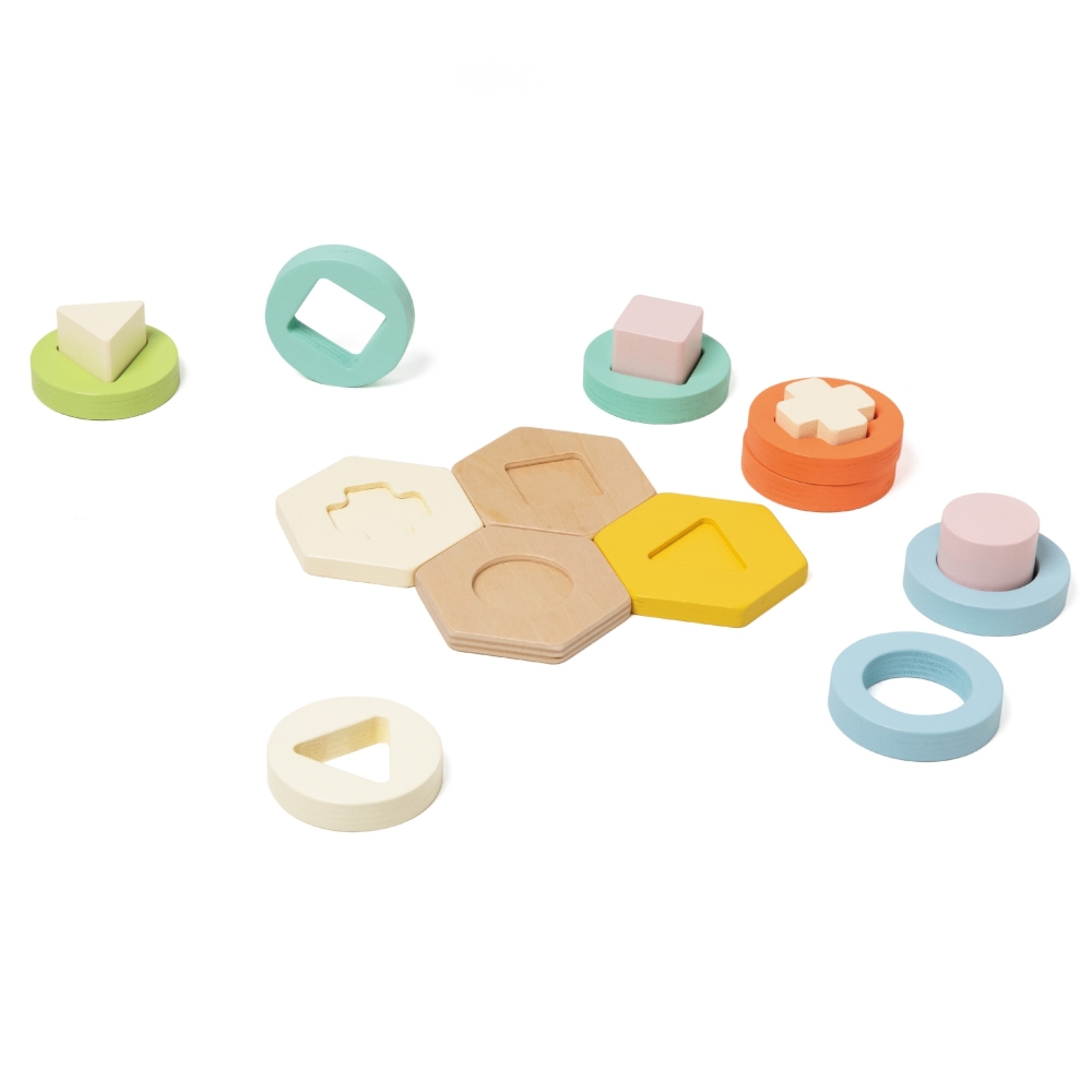 CLASSIC WORLD Montessori Shape and Color Sorter Puzzle Tower 