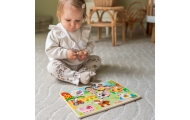 WOOPIE GREEN Wooden Montessori Puzzle Farm with Matching Pins					