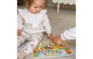 Medinė dėlionė Montessori WOOPIE GREEN Ūkis su rankenėlėmis-LEKER-e-vaikas
