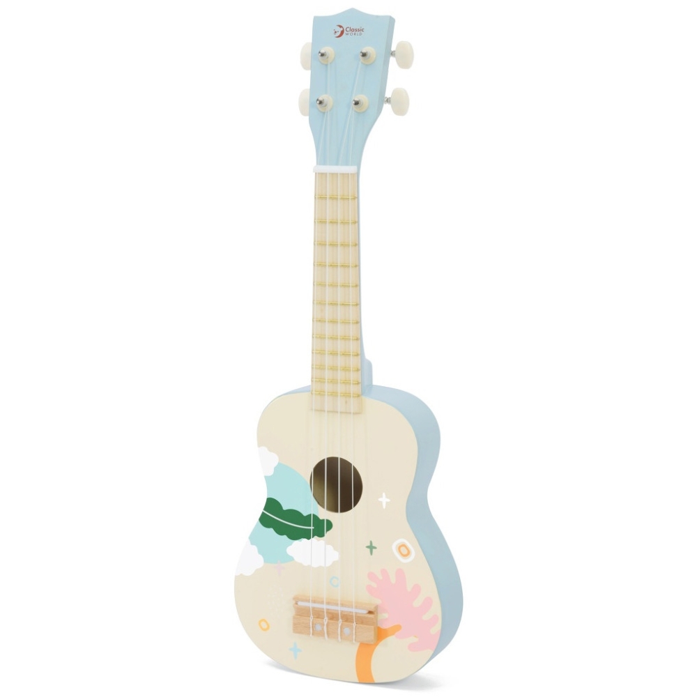 Medinė ukulelė vaikams CLASSIC WORLD, mėlyna-LEKER-e-vaikas