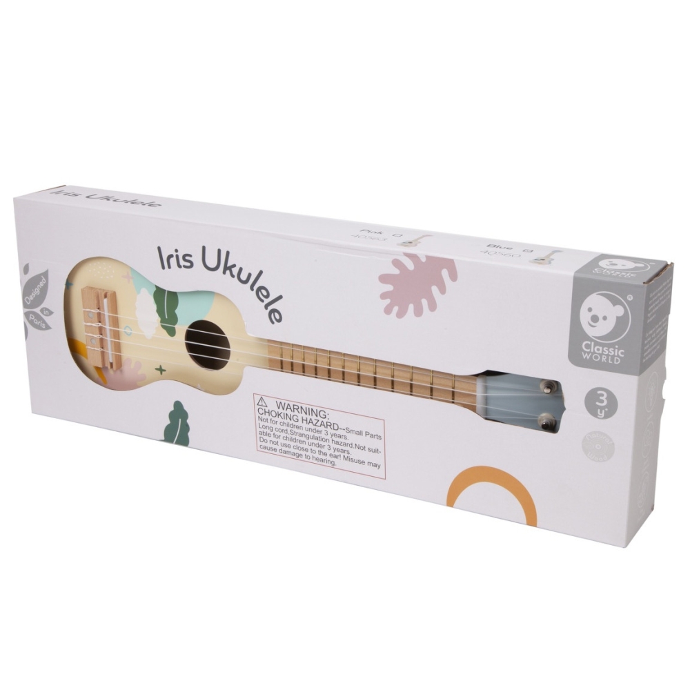 Medinė ukulelė vaikams CLASSIC WORLD, mėlyna-LEKER-e-vaikas