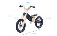 Balance Bike - Wooden - 0C074 - JACK - NATURAL WOOD & NICE BLACK - MOOVKEE