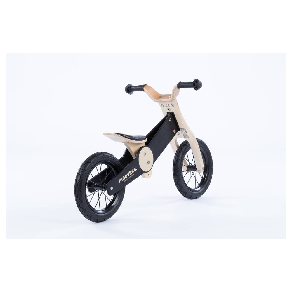 Balance Bike - Wooden - 0C074 - JACK - NATURAL WOOD & NICE BLACK - MOOVKEE