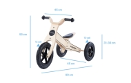 Tricycle - Balance Bike - Wooden - 2in1 - 0C075 - JANE - NATURAL WOOD - MOOVKEE