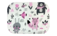 Diaper - 20849 - FLANNEL PRINT - EGA - ZWIERZĘTA LEŚNE - PINK - size 70x80 cm