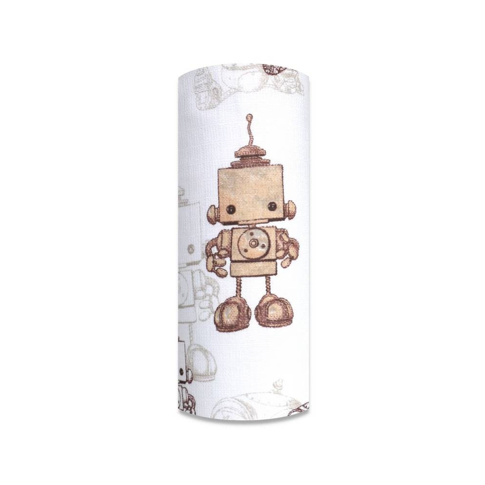 Diaper - 27329 - TETRA PRINT - EGA - ROBOTY  - size 70x80 cm