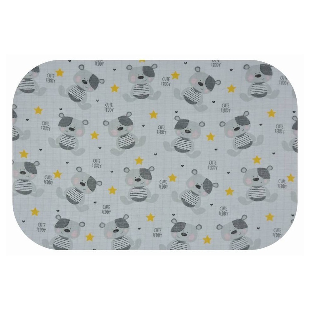 Diaper - 20153 - TETRA PRINT - EGA - CUTE TEDDY - YELLOW - size 70x80 cm