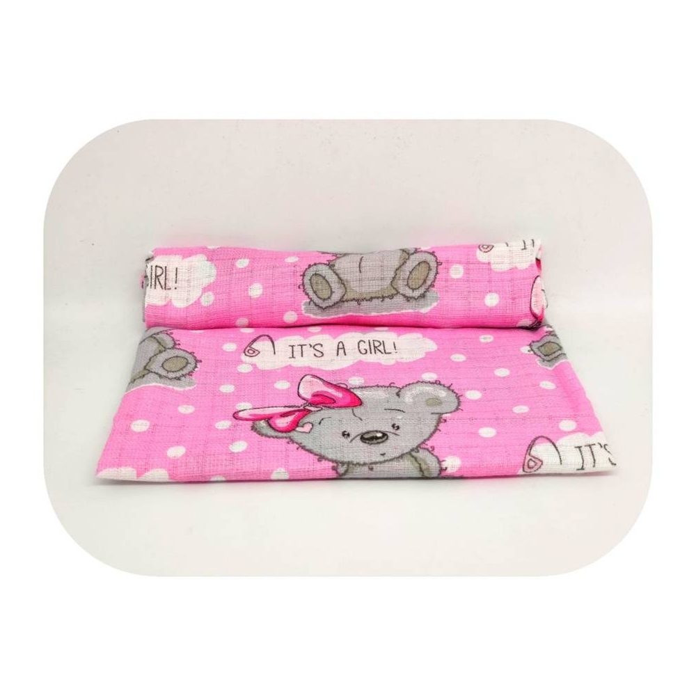 Diaper - 19478 - TETRA PRINT - EGA - GIRL - PINK - size 70x80 cm