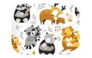 Diaper - 23710 - TETRA PRINT - EGA - LEŚNE ZWIERZĘTA- size 70x80 cm