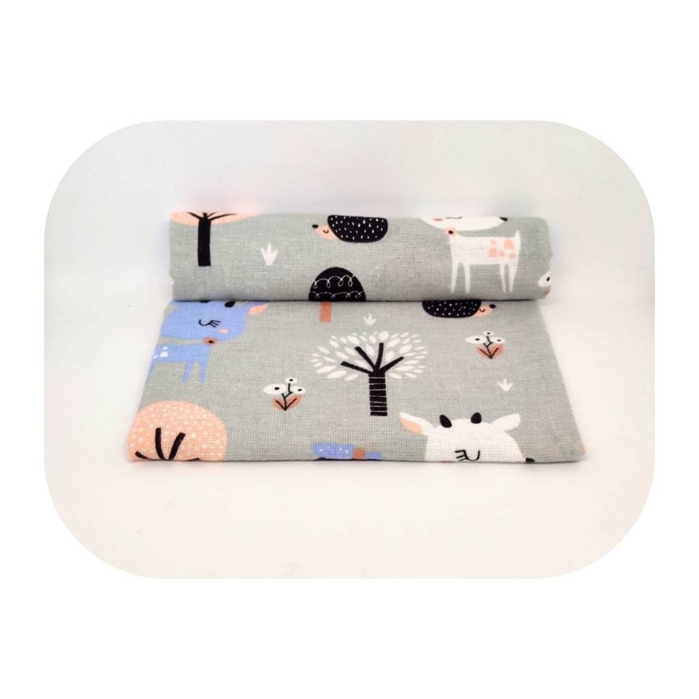 Diaper - 22492 - FLANNEL PRINT - EGA -  JELONEK - GREY- size 70x80 cm