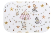 Diaper - 27527 - FLANNEL PRINT - EGA -  CYRK - PINK  - size 70x80 cm