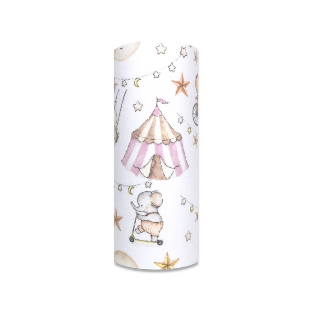 Diaper - 27527 - FLANNEL PRINT - EGA -  CYRK - PINK  - size 70x80 cm