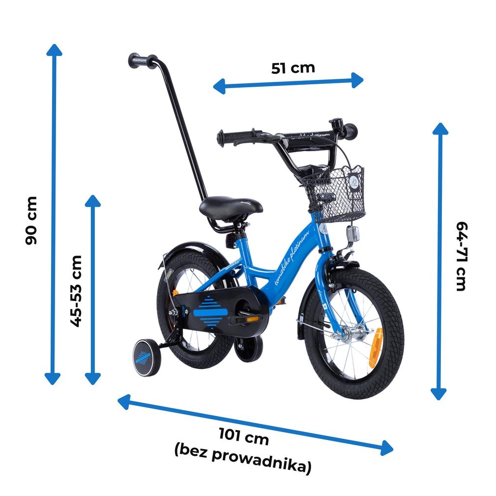 Dviratis - XXV - TOMABIKE 14" - PLATINUM - BLUE-Judėjimui, Dviračiai ir jų priedai, Dviračiai-e-vaikas