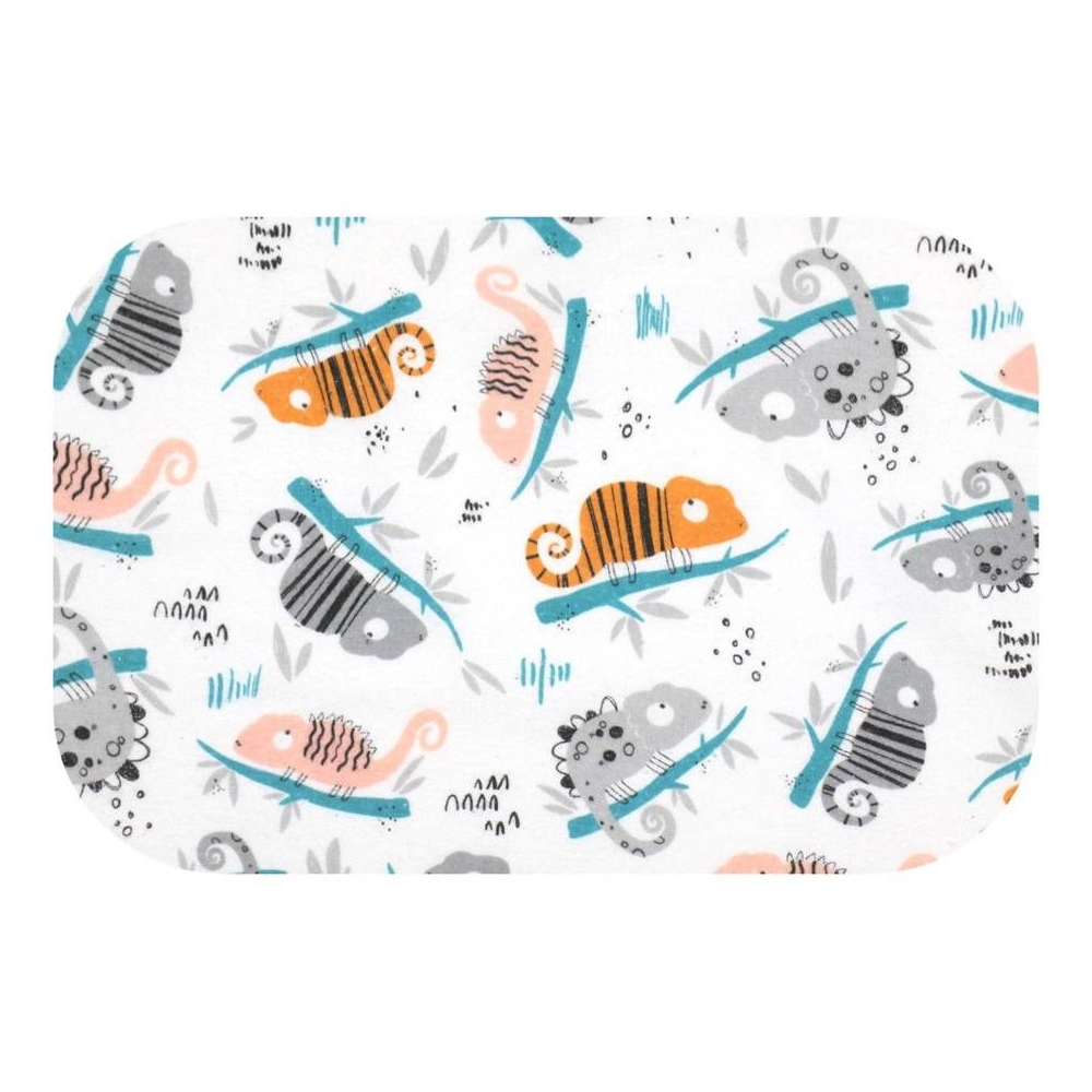 Diaper - 27626- FLANNEL PRINT - EGA -  KAMELEON - ORANGE- size 70x80 cm