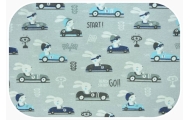 Diaper - 18457 - FLANNEL PRINT - EGA -  KRÓLIK W AUCIE - GREY - size 70x80 cm