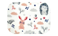 Diaper - 23536 - FLANNEL PRINT - EGA -  JEŻYK I KRÓLIK - PINK - size 70x80 cm
