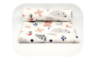 Diaper - 23536 - FLANNEL PRINT - EGA -  JEŻYK I KRÓLIK - PINK - size 70x80 cm