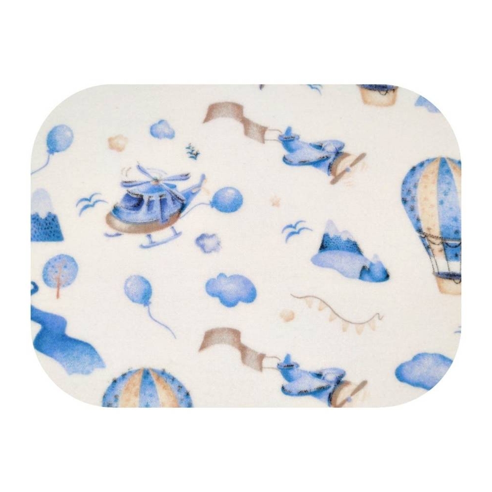 Diaper - 24830 - FLANNEL PRINT - EGA - LOTNISKO - BLUE -size 70x80 cm