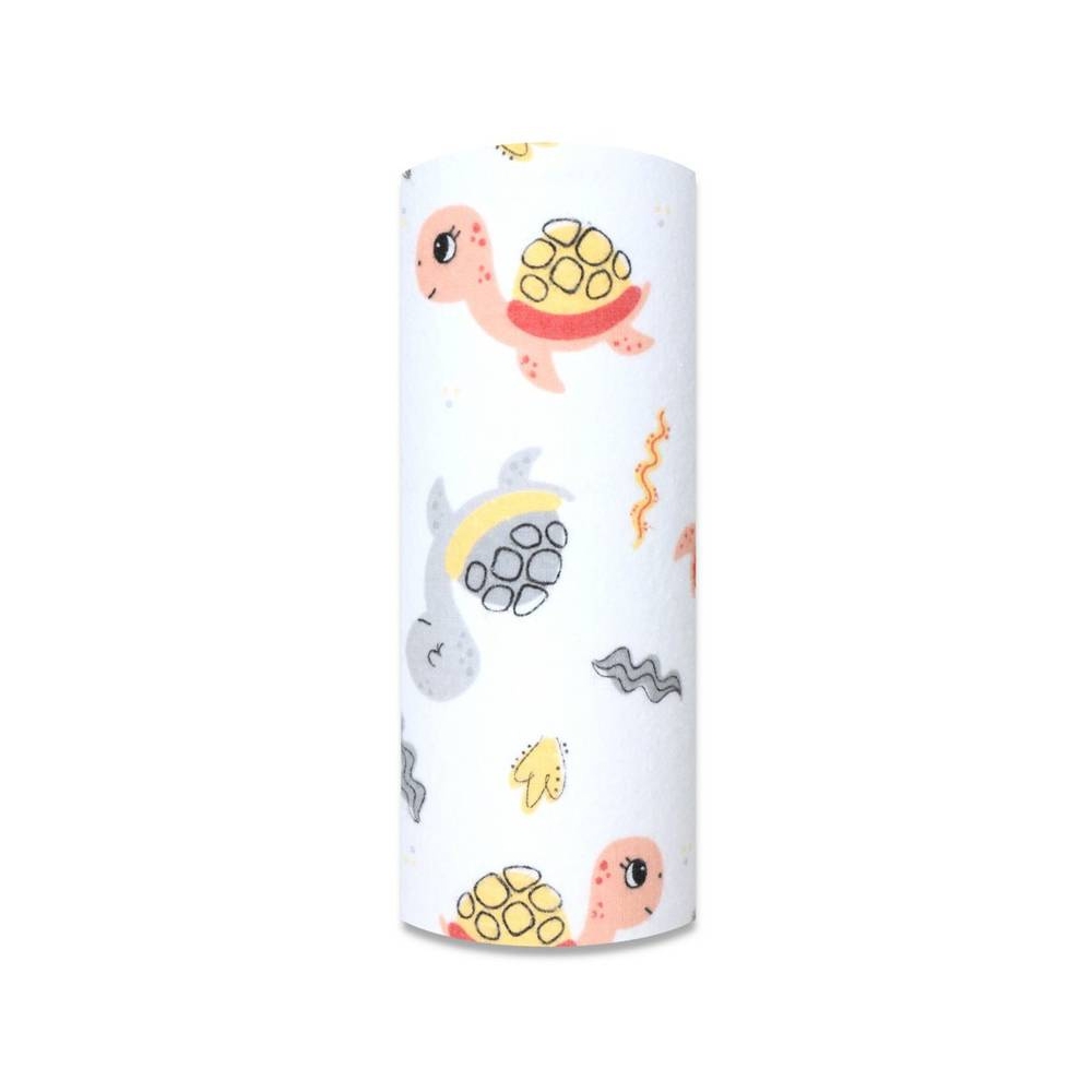 Diaper - 27664 - FLANNEL PRINT - EGA - ŻÓŁWIK - SALOMON  size 70x80 cm