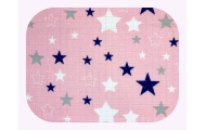Diaper - 22003- TETRA PRINT - EGA - GWIAZDKI -NAVY BLUE / PINK - size 70x80 cm