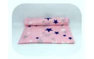 Diaper - 22003- TETRA PRINT - EGA - GWIAZDKI -NAVY BLUE / PINK - size 70x80 cm
