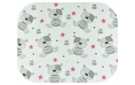 Diaper - 18327 - FLANNEL PRINT - EGA - CUTE TEDDY - PINK  - size 70x80 cm