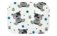 Diaper - 19850  - FLANNEL PRINT - EGA - CUTE TEDDY - BLUE - size 70x80 cm