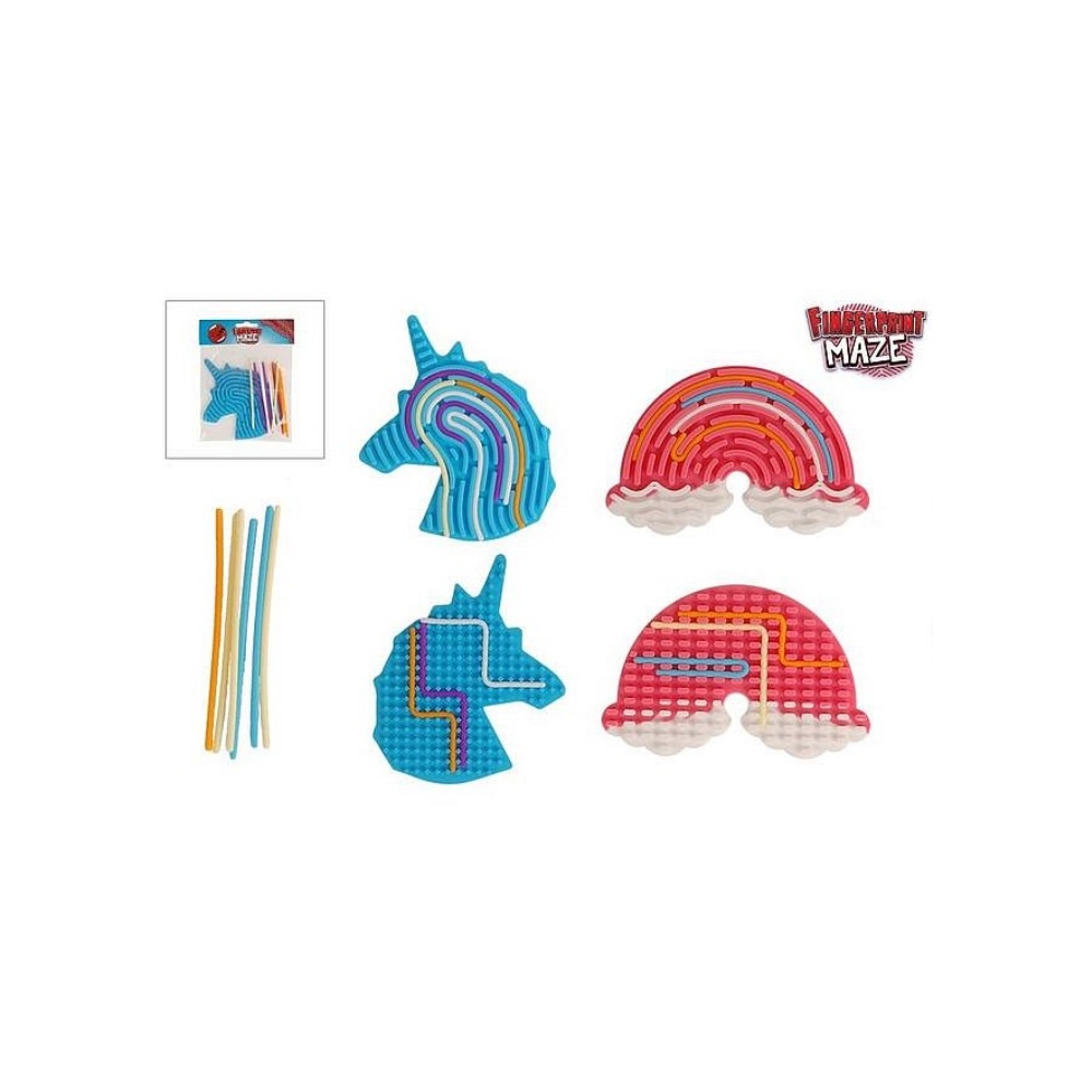 Jigsaw sensory - 37008 - FINGERPRINT MAZE - UNICORN / RAINBOW