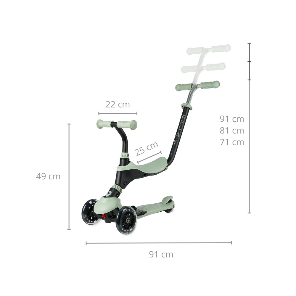 Qplay Hulajnoga Sema Pro 3w1 Green