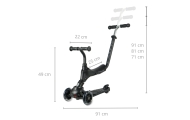 Paspirtukas - 3 in 1 - SEMA pro - BLACK-Judėjimui, Paspirtukai vaikams-e-vaikas