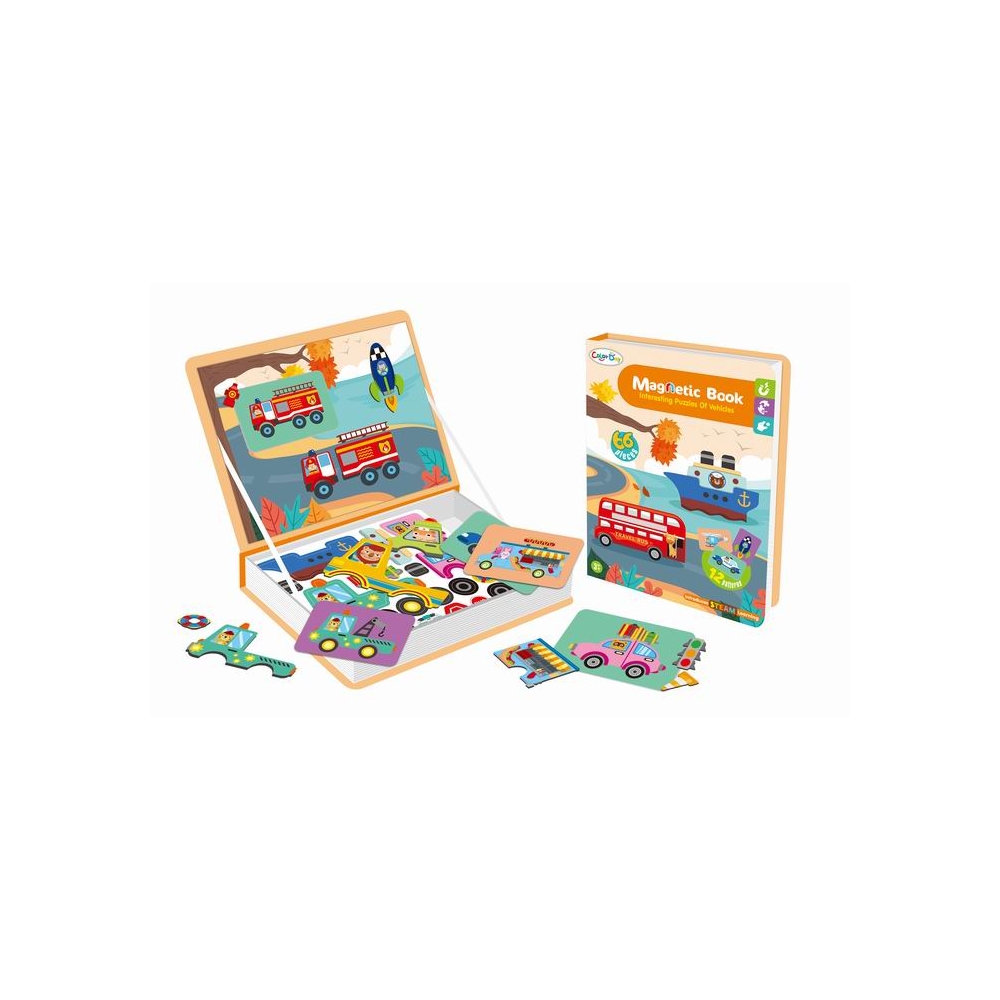 Książeczka magnetyczna pojazdy puzzle