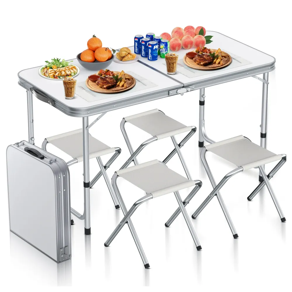 Sulankstomas kelioninis stalas CAMP 120 SET, juodos spalvos-Namai, laisvalaikis, turizmas, Turizmas-e-vaikas