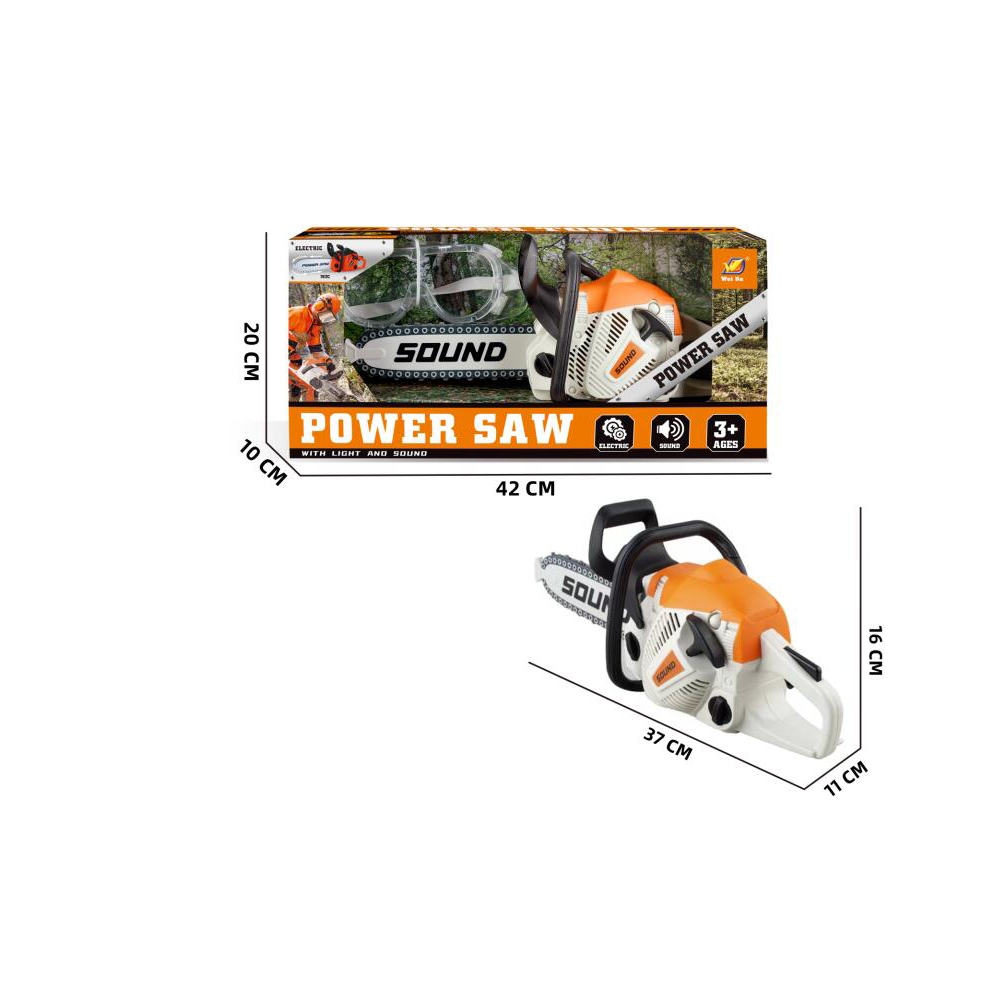 Piła łańcuchowa spalinowa mechaniczna + okulary