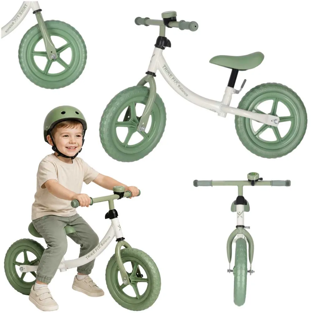 Balansinis dviratis su skambučiu Trike Fix Balance, žalias-Judėjimui, Balansiniai dviratukai-e-vaikas