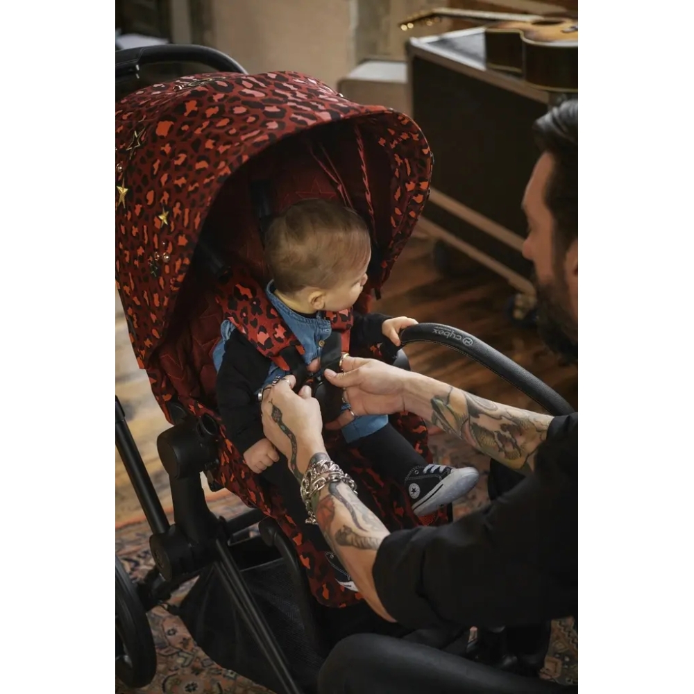 Sėdynės audinys Cybex PRIAM Rosenrot Red-Vaikiški vežimėliai, Lopšiai ir rėmai-e-vaikas
