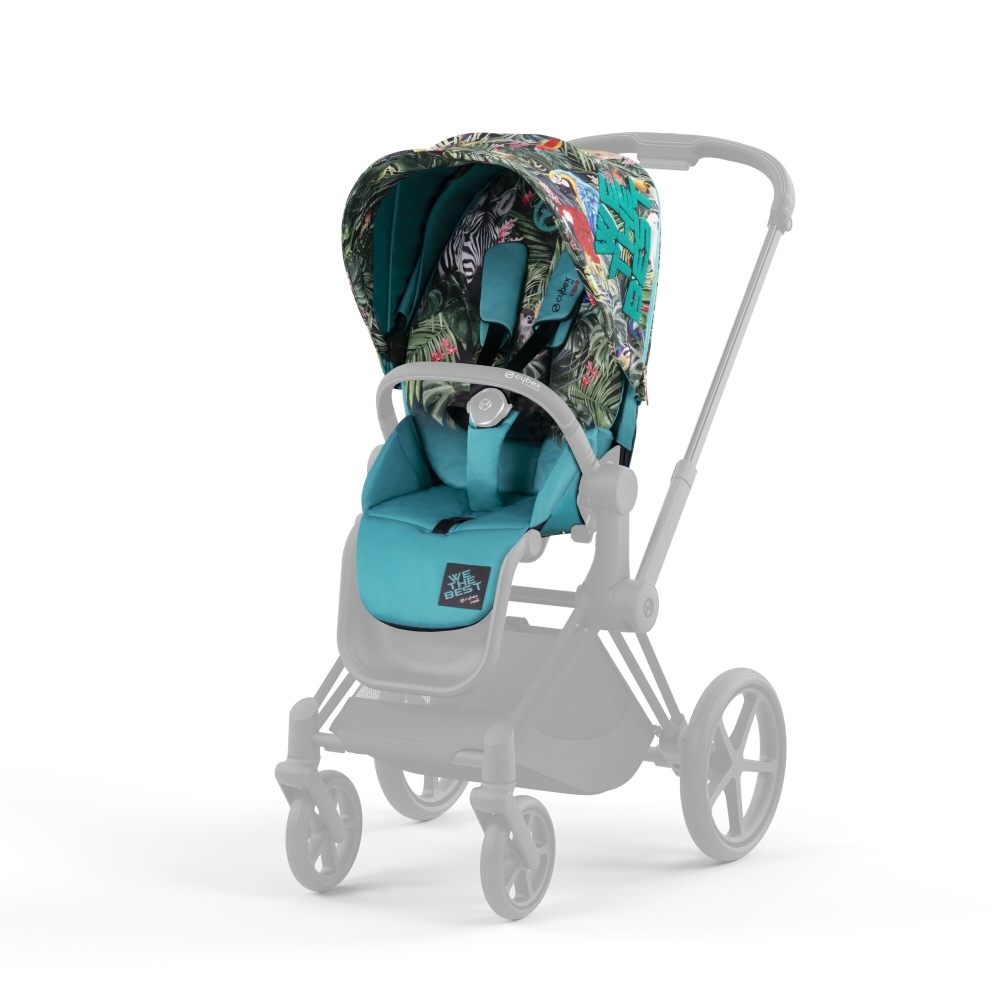 Sėdynės audinys Cybex PRIAM WE THE BEST BLUE, mid turquoise-Vaikiški vežimėliai, Lopšiai ir rėmai-e-vaikas