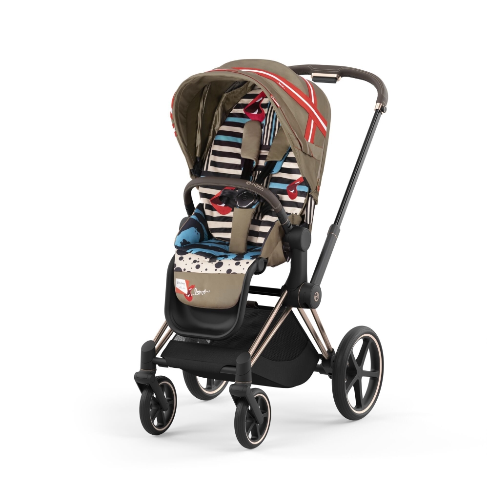 Sėdynės audinys Cybex PRIAM One Love, multicolor-Vaikiški vežimėliai, Lopšiai ir rėmai-e-vaikas