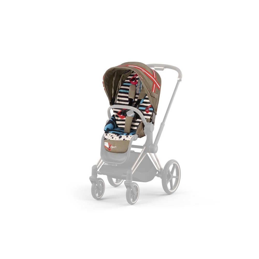Sėdynės audinys Cybex PRIAM One Love, multicolor-Vaikiški vežimėliai, Lopšiai ir rėmai-e-vaikas