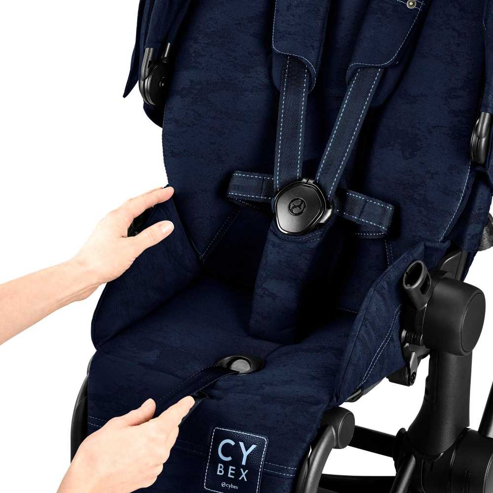 Sėdynės audinys Cybex PRIAM Rebellious Luxury Denim Blue-Vaikiški vežimėliai, Lopšiai ir rėmai-e-vaikas