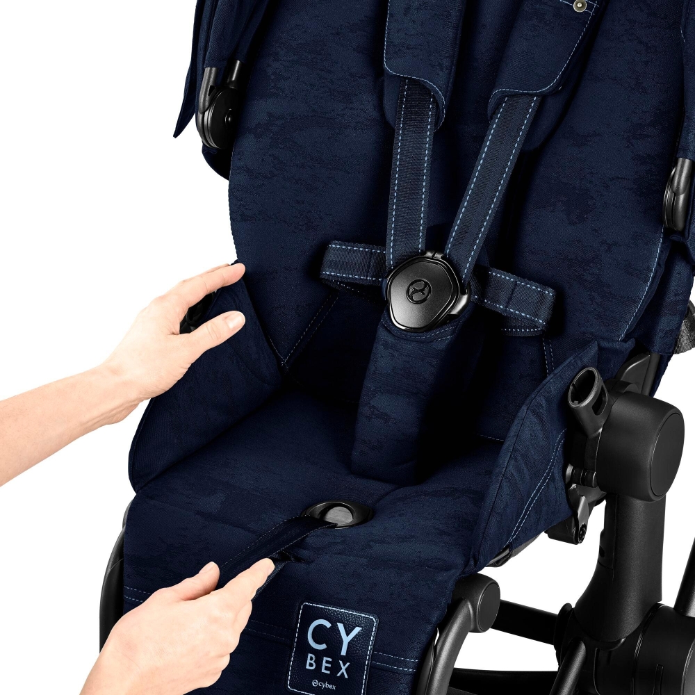 Sėdynės audinys Cybex PRIAM Rebellious Luxury Denim Blue-Vaikiški vežimėliai, Lopšiai ir rėmai-e-vaikas