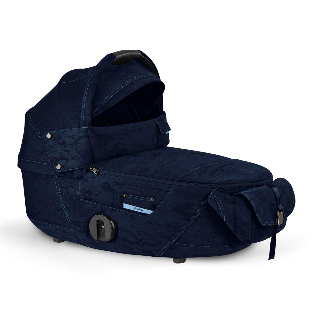 Lopšys Cybex MIOS Lux Rebellious Luxury Denim Blue-Vaikiški vežimėliai, Lopšiai ir rėmai-e-vaikas