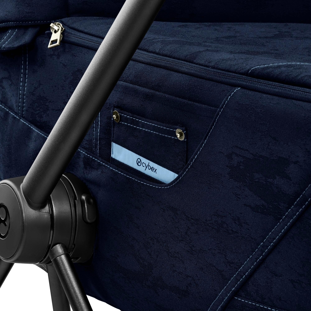 Lopšys Cybex MIOS Lux Rebellious Luxury Denim Blue-Vaikiški vežimėliai, Lopšiai ir rėmai-e-vaikas