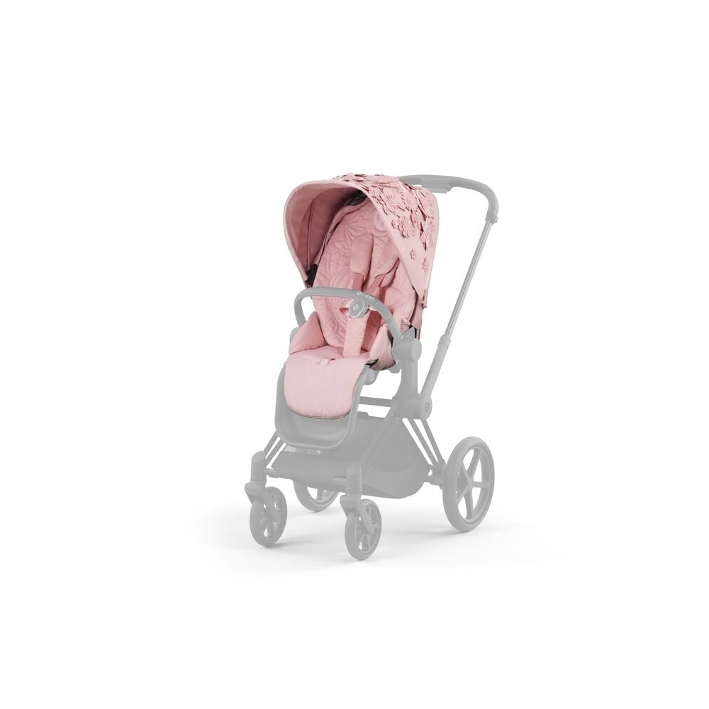 Sėdynės audinys Cybex PRIAM SIMPLY FLOWERS PINK, light pink-Vaikiški vežimėliai, Lopšiai ir rėmai-e-vaikas