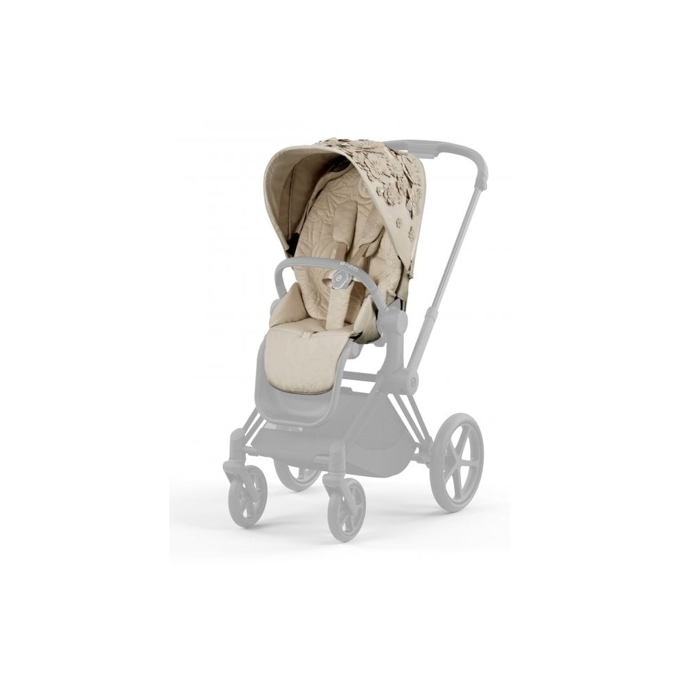 Sėdynės audinys Cybex PRIAM SIMPLY FLOWERS BEIGE, mid beige-Vaikiški vežimėliai, Lopšiai ir rėmai-e-vaikas