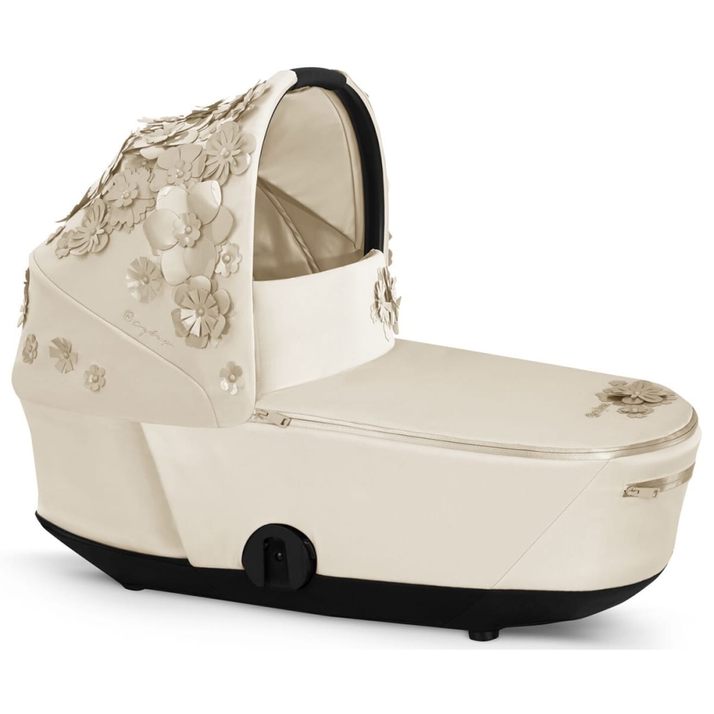 Lopšys Cybex MIOS Lux SIMPLY FLOWERS BEIGE, mid beige-Vaikiški vežimėliai, Lopšiai ir rėmai-e-vaikas