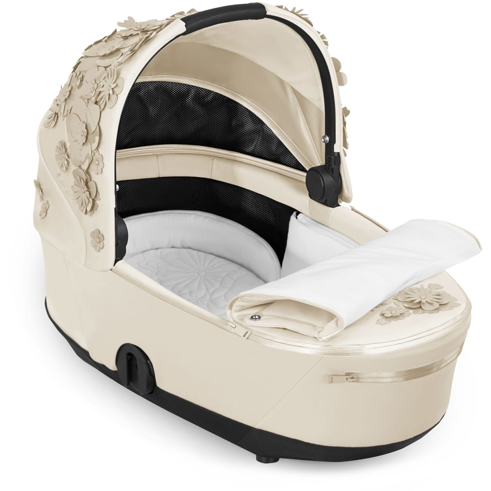 Lopšys Cybex MIOS Lux SIMPLY FLOWERS BEIGE, mid beige-Vaikiški vežimėliai, Lopšiai ir rėmai-e-vaikas