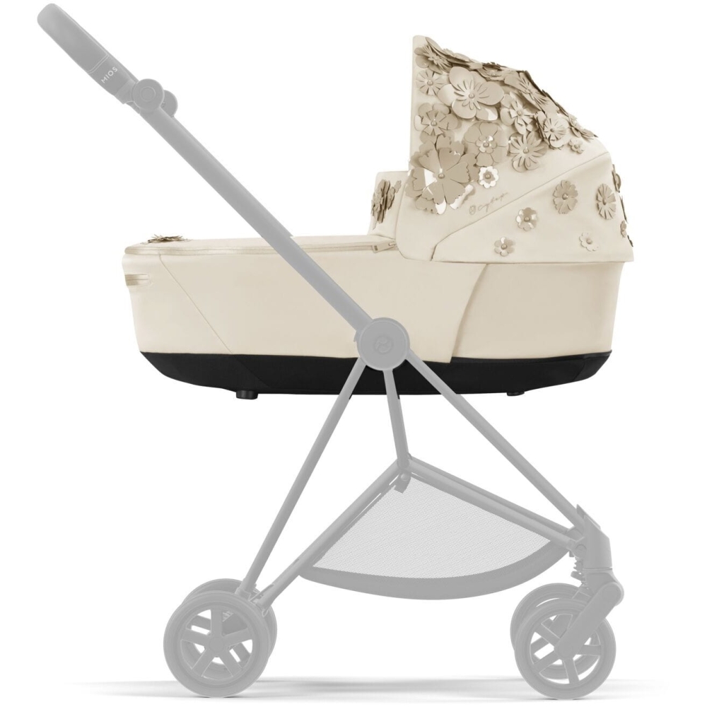 Lopšys Cybex MIOS Lux SIMPLY FLOWERS BEIGE, mid beige-Vaikiški vežimėliai, Lopšiai ir rėmai-e-vaikas
